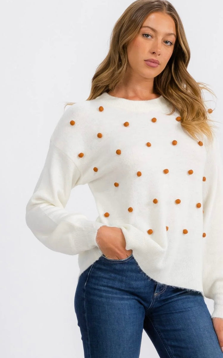 Maddie Pom Pom Pullover Sweater