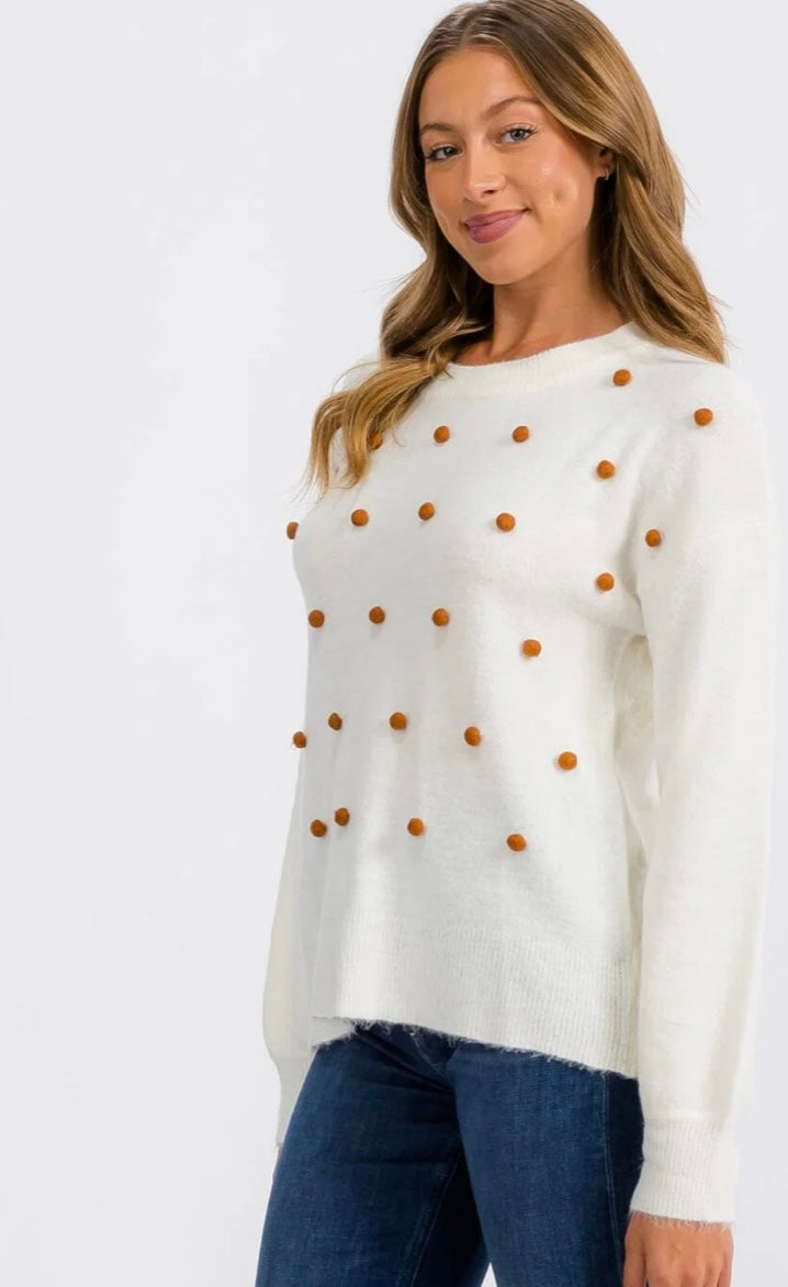 Maddie Pom Pom Pullover Sweater