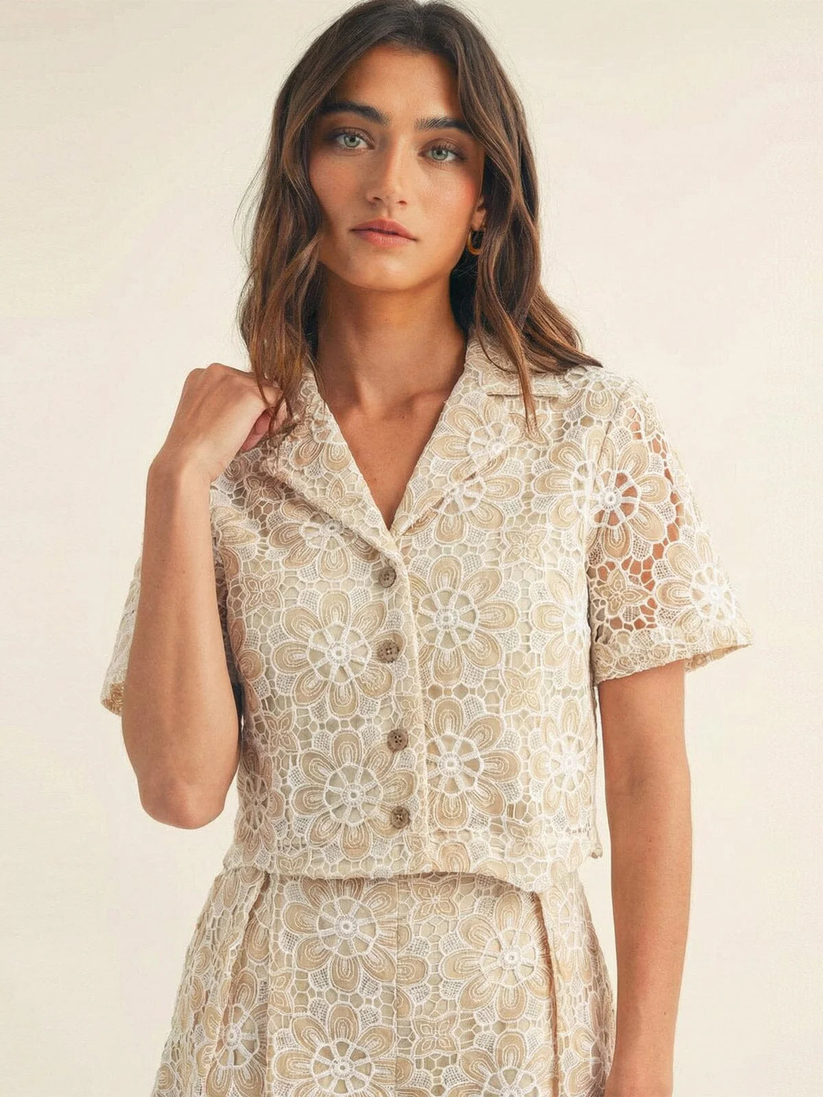 Boho Floral Lace Shirt