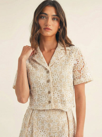 Boho Floral Lace Shirt