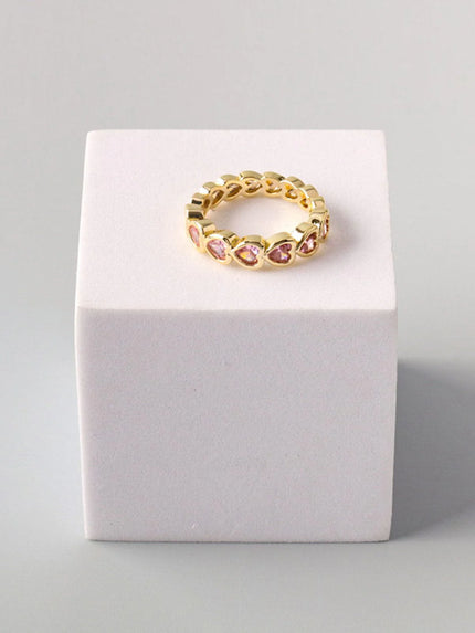 GOLD PLATED PINK STONE RINGS